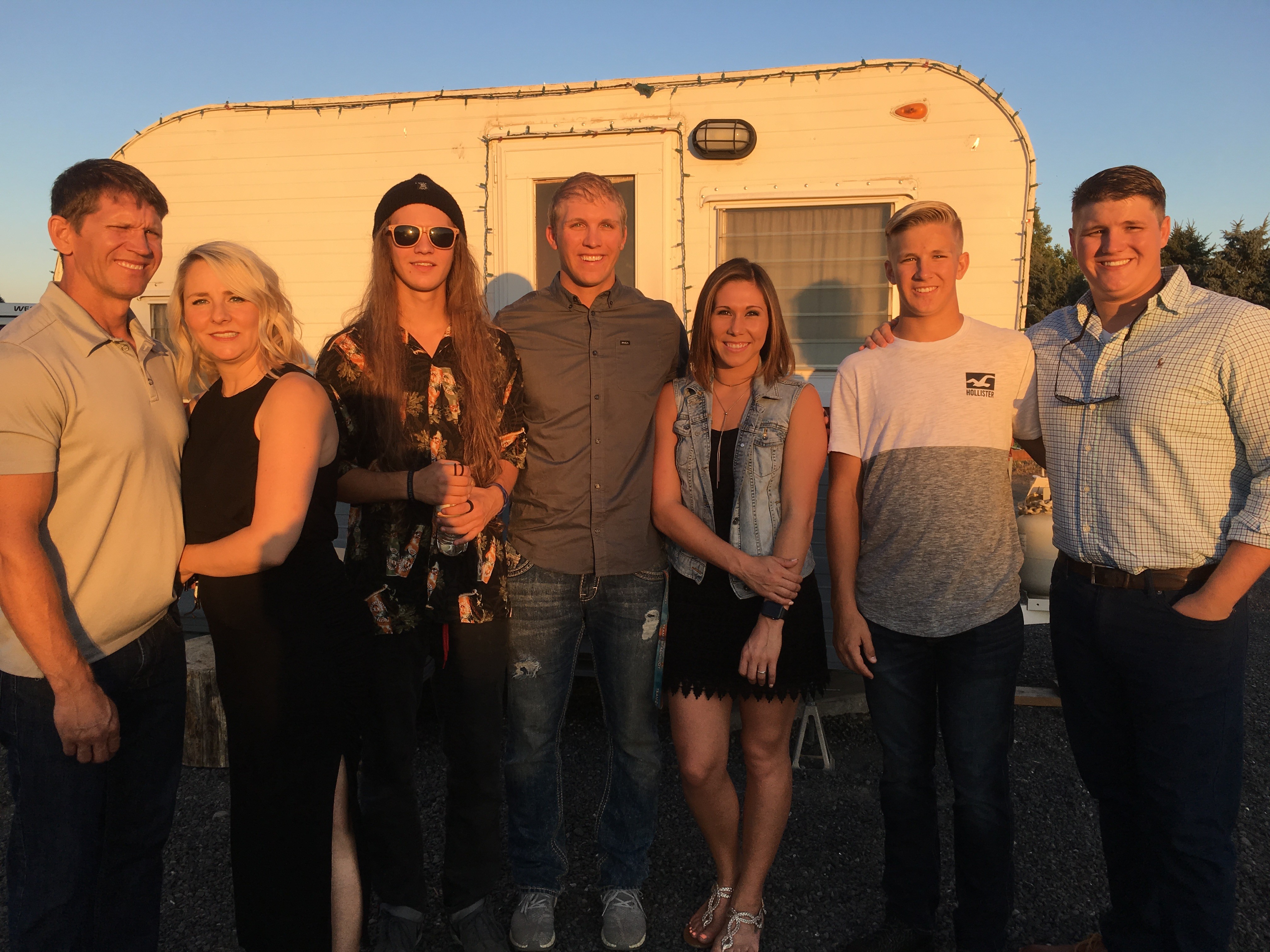 Jason David Newton with family and friends at sunset in Moses Lake, WA