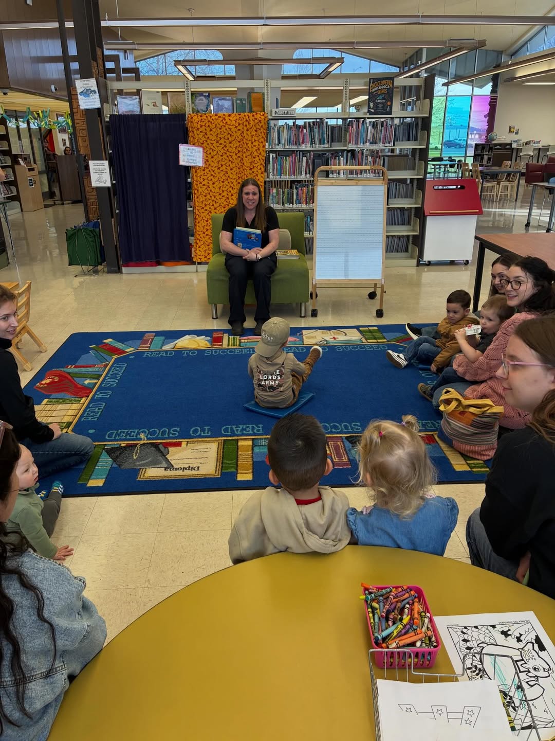 Story time group at Moses Lake Public Library with Ryker